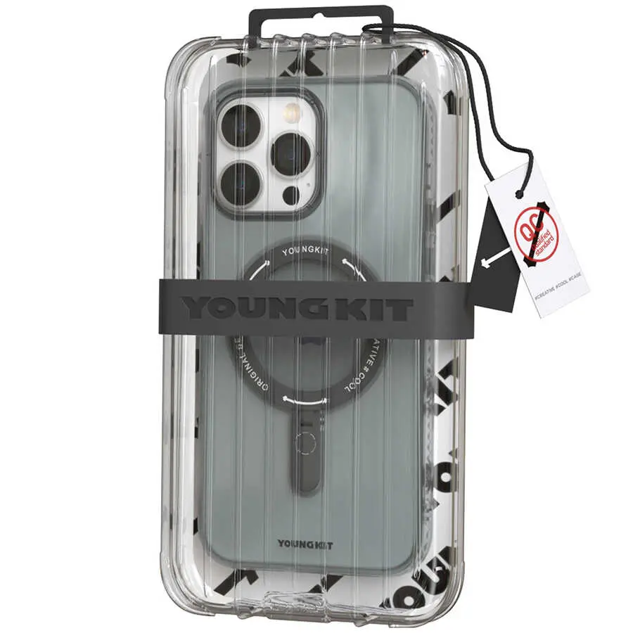 iPhone 13 Pro MagSafe Uyumlu Şeffaf Kılıf - Youngkit Rock Serisi
