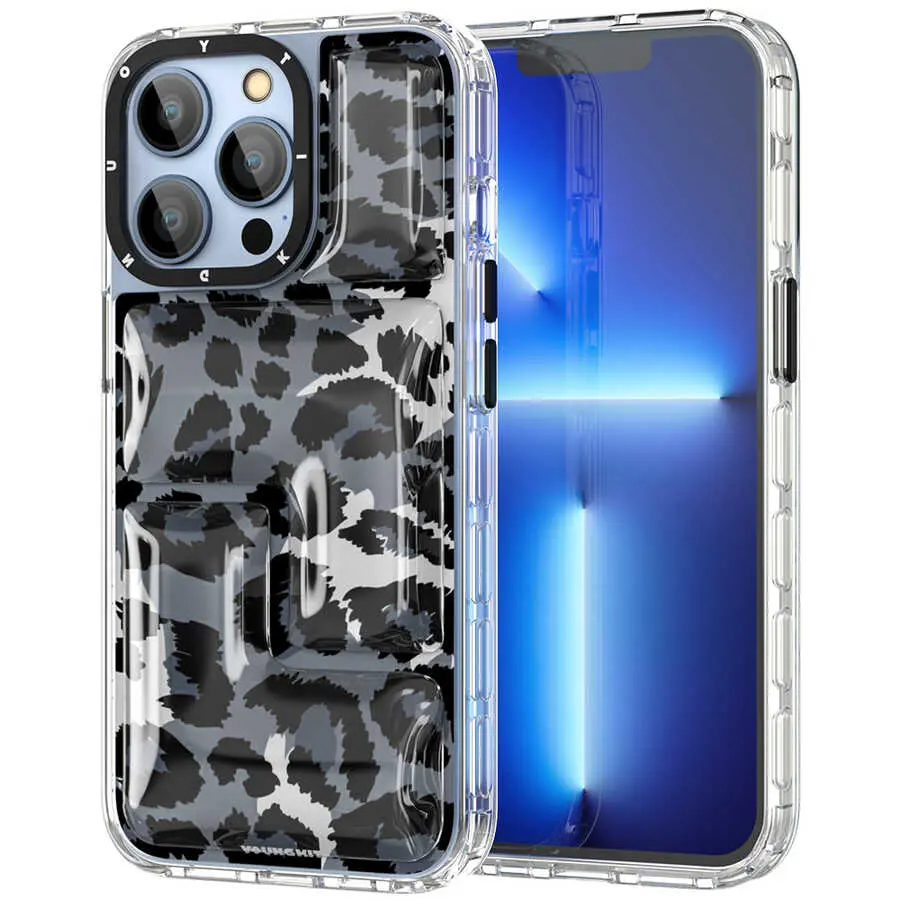 iPhone 13 Pro Çok Katmanlı Koruma Kılıf - YoungKit Leopard Article