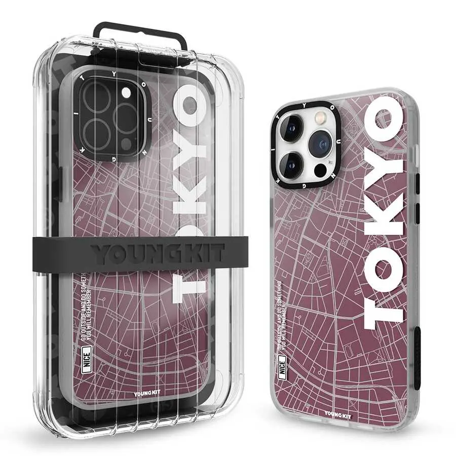 iPhone 13 Pro Kılıf, Şehir Desenli Darbe Emici Kapak - YoungKit World Trip
