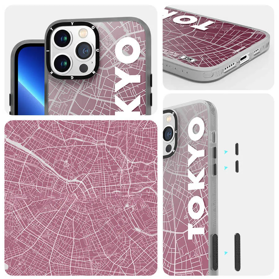 iPhone 13 Pro Kılıf, Şehir Desenli Darbe Emici Kapak - YoungKit World Trip