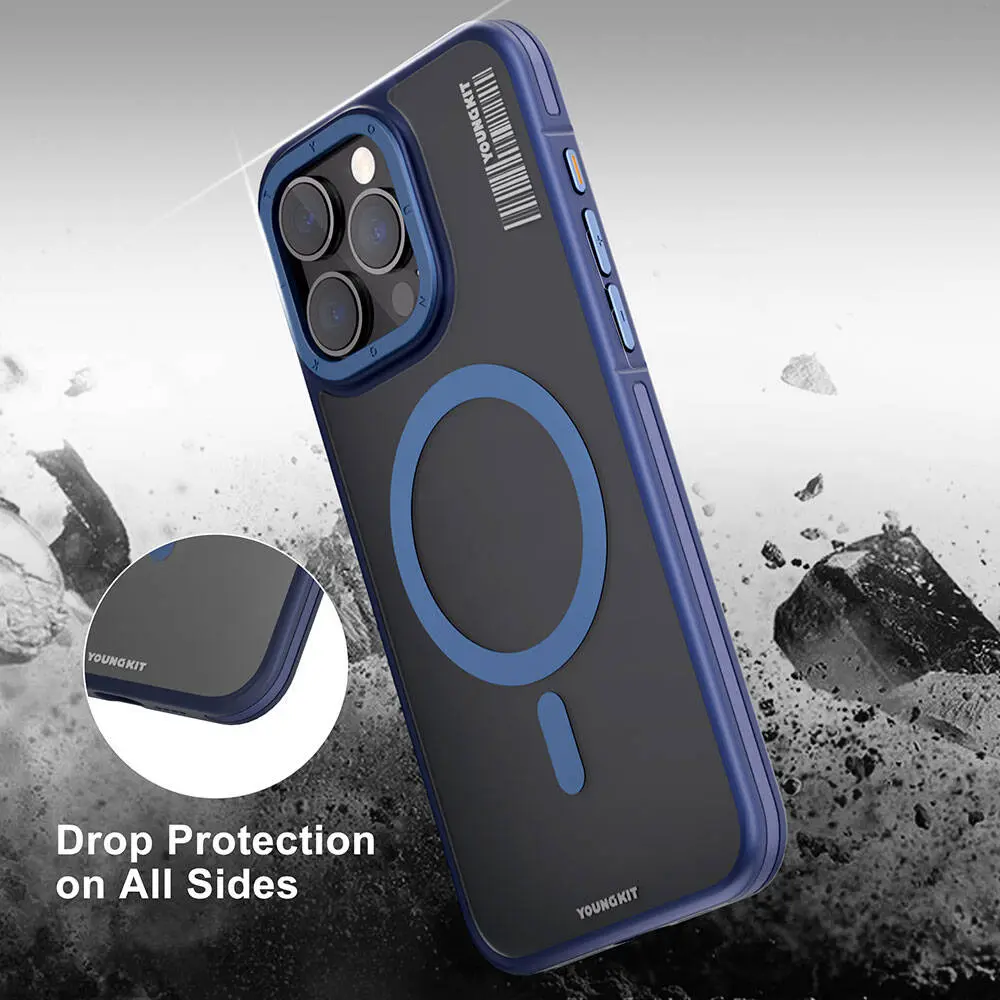 iPhone 13 Pro Max MagSafe Uyumlu Şeffaf Kılıf - Youngkit Rock Sand