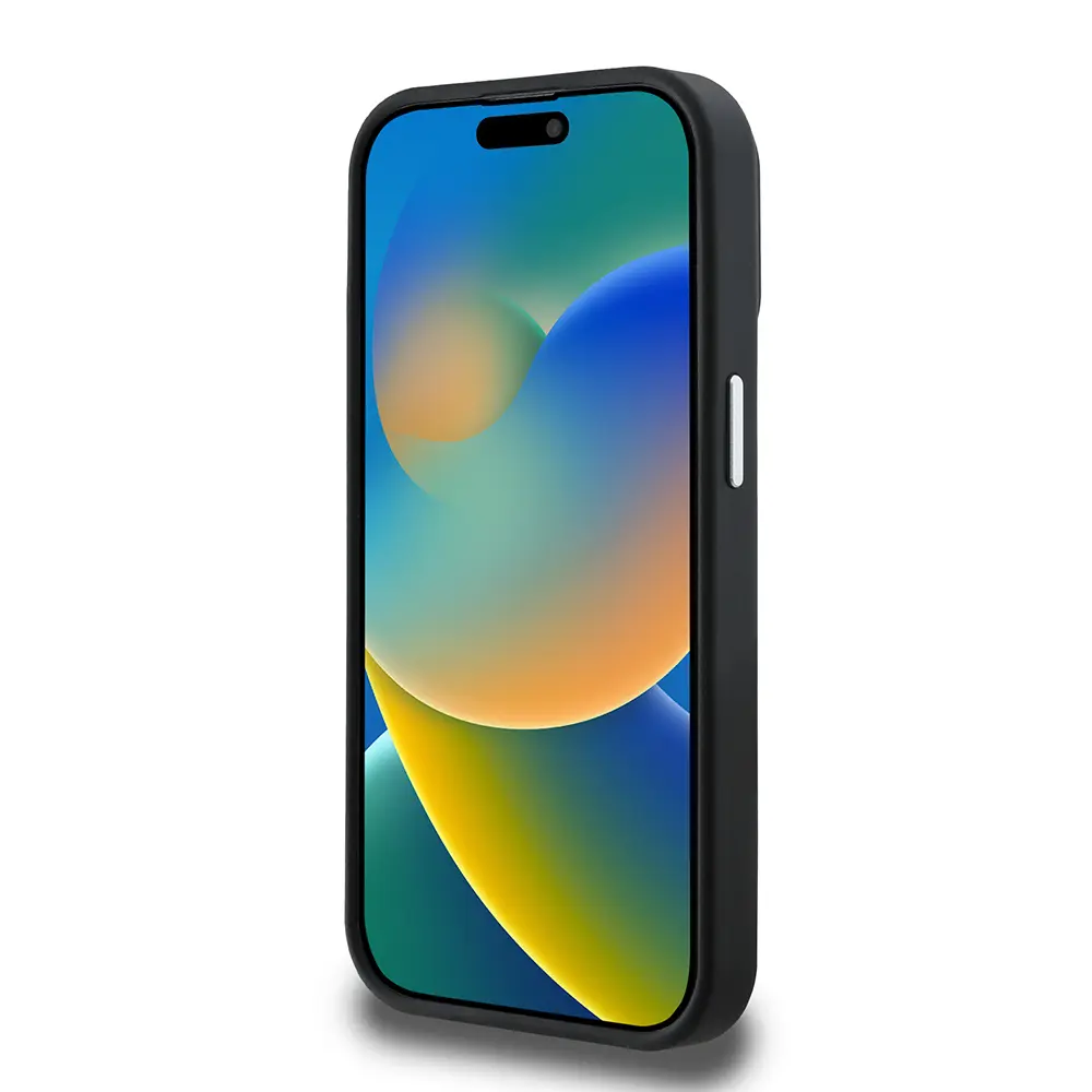 Apple iPhone 13 Pro Max Kılıf Guess Orjinal Lisanslı M-safe Şarj Özellikli Grained Triangle Kapak