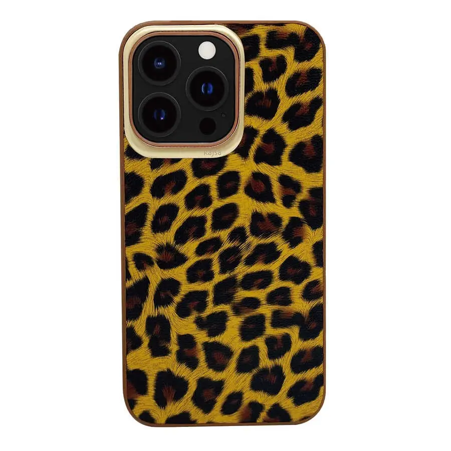 iPhone 13 Pro Max Kılıf, Leopar Desenli ve Kablosuz Şarj Uyumlu - Kajsa Glamorous Leopard Combo