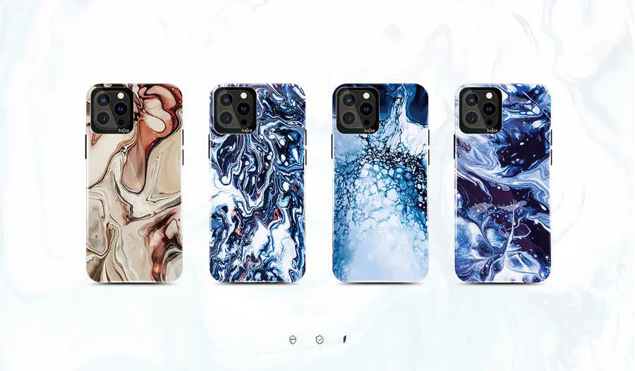 iPhone 13 Pro Max Kılıf, Ebru Tasarımlı İnce Kapak - Kajsa Lava