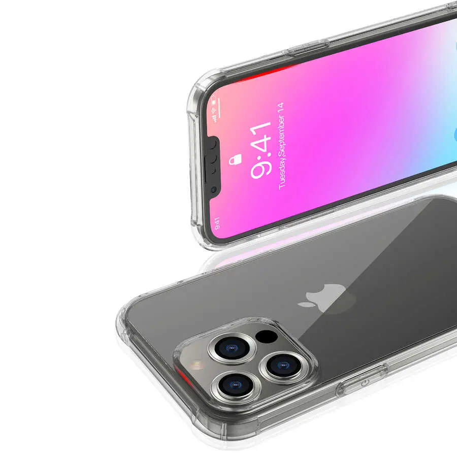iPhone 13 Pro Max Şeffaf Kılıf, Airbag Köşeli - Kajsa Transparent