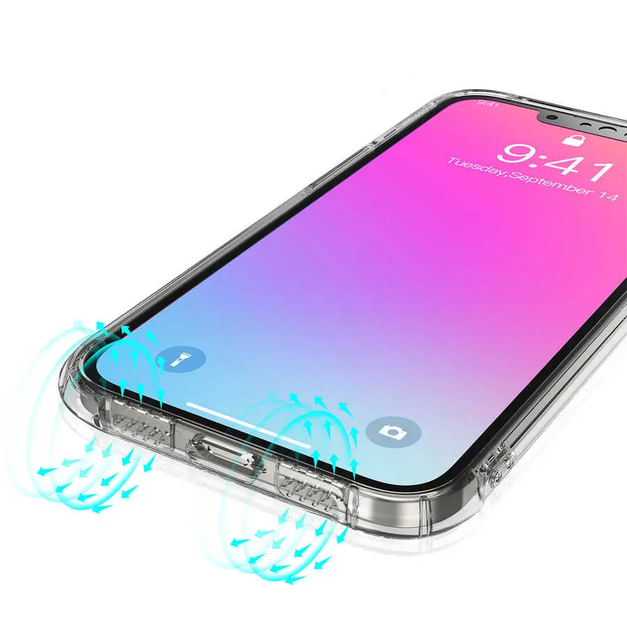 iPhone 13 Pro Max Şeffaf Kılıf, Airbag Köşeli - Kajsa Transparent