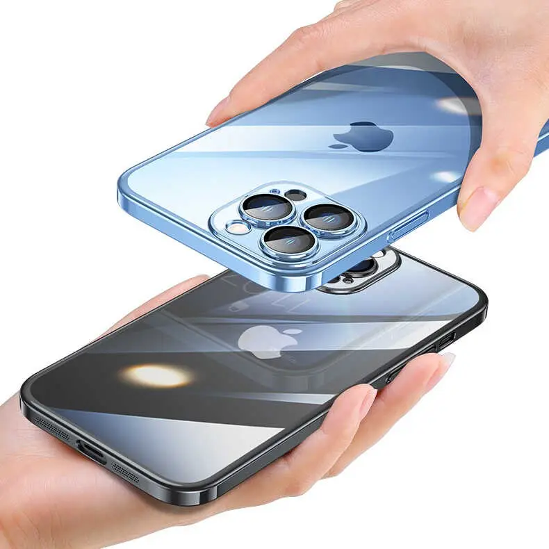 iPhone 13 Pro Max Şeffaf Arka Yüzeyli Renkli Çerçeveli Kılıf - Zore Riksos