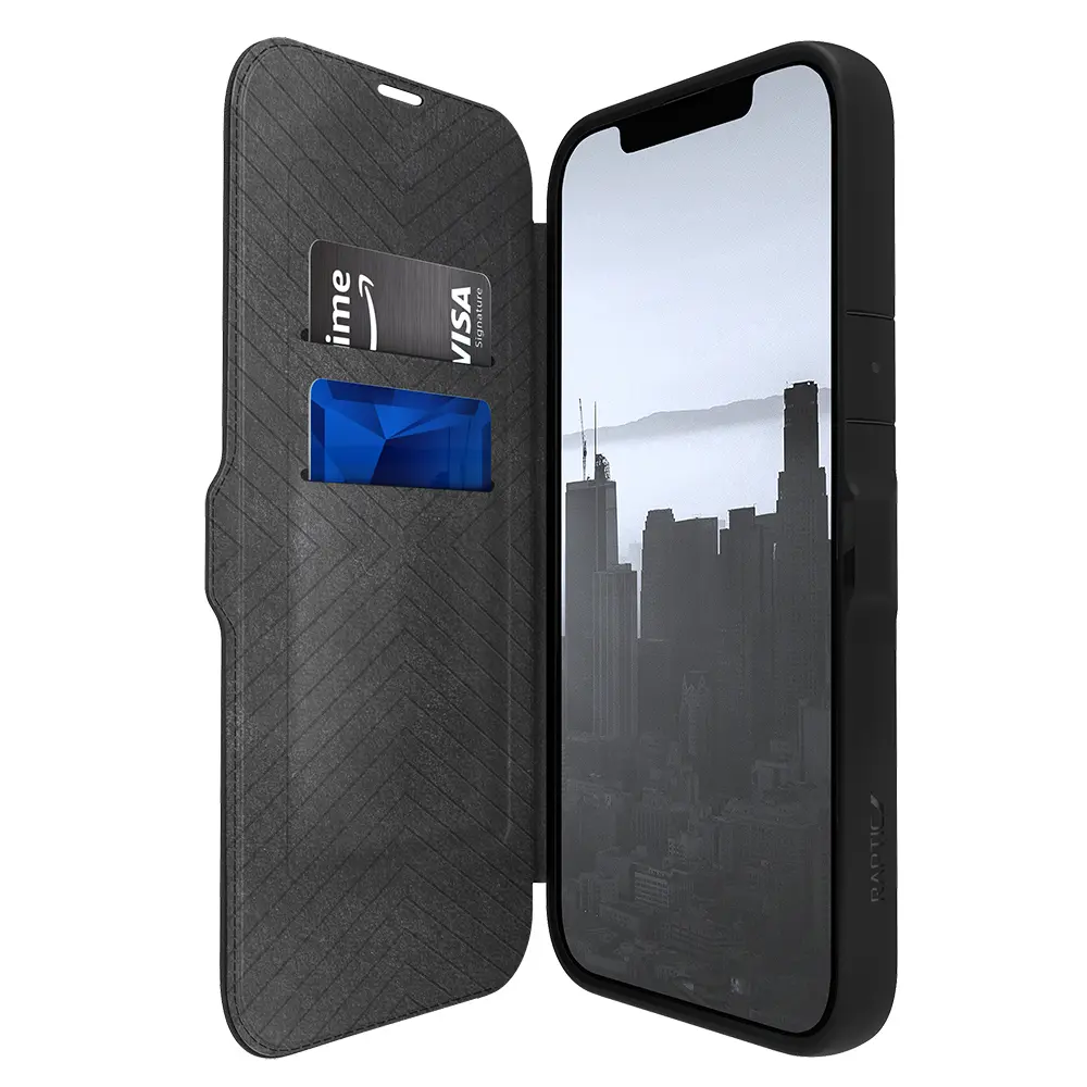 iPhone 13 Pro Max Kartlıklı Şeffaf Arka Yüzeyli Kılıf - Raptic Urban Folio