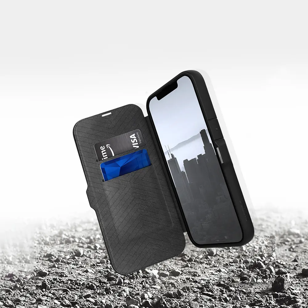 iPhone 13 Pro Max Kartlıklı Şeffaf Arka Yüzeyli Kılıf - Raptic Urban Folio