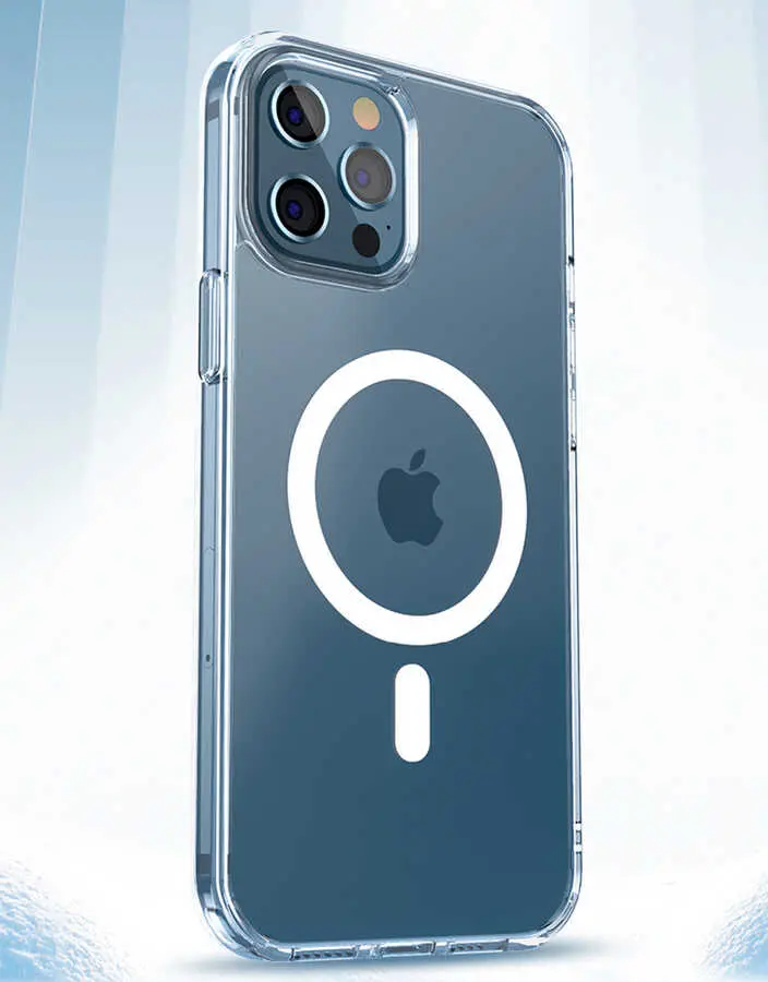 iPhone 13 Pro Max MagSafe Uyumlu Şeffaf Kılıf - Wiwu Magnetic Crystal