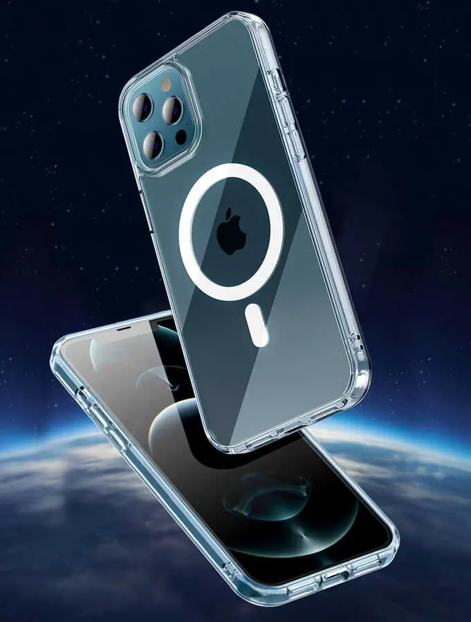iPhone 13 Pro Max MagSafe Uyumlu Şeffaf Kılıf - Wiwu Magnetic Crystal