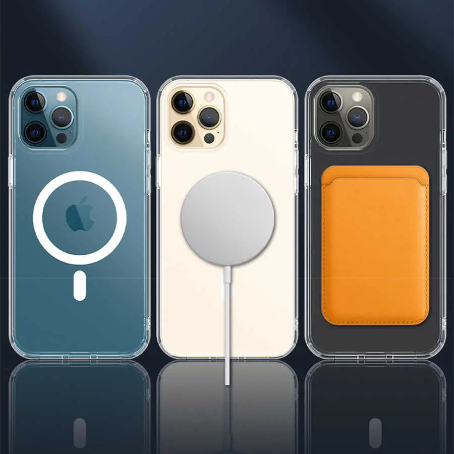 iPhone 13 Pro Max MagSafe Uyumlu Şeffaf Kılıf - Wiwu Magnetic Crystal
