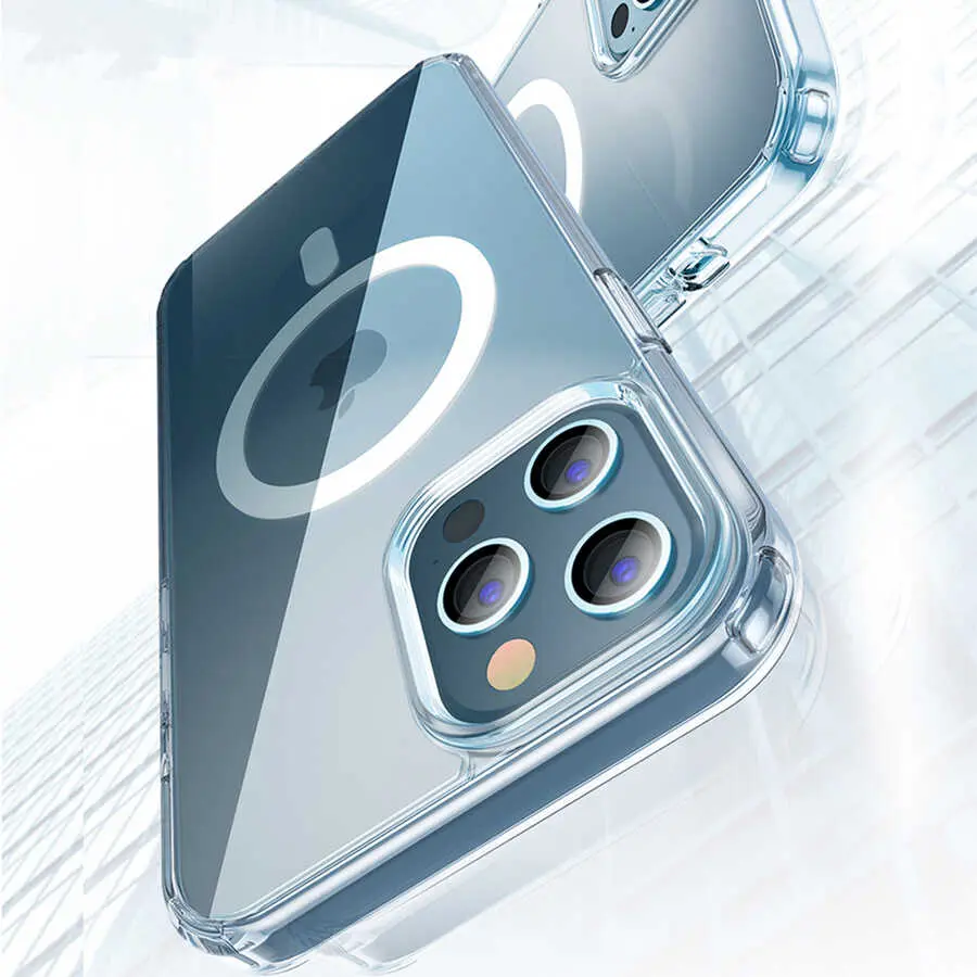 iPhone 13 Pro Max MagSafe Uyumlu Şeffaf Kılıf - Wiwu Magnetic Crystal