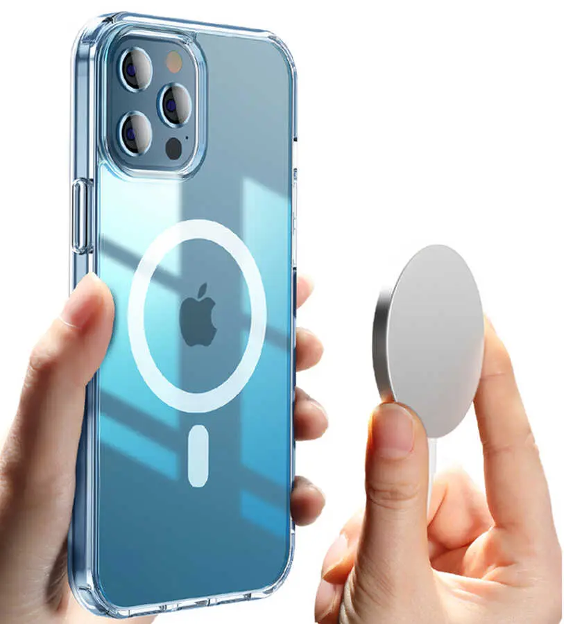 iPhone 13 Pro Max MagSafe Uyumlu Şeffaf Kılıf - Wiwu Magnetic Crystal