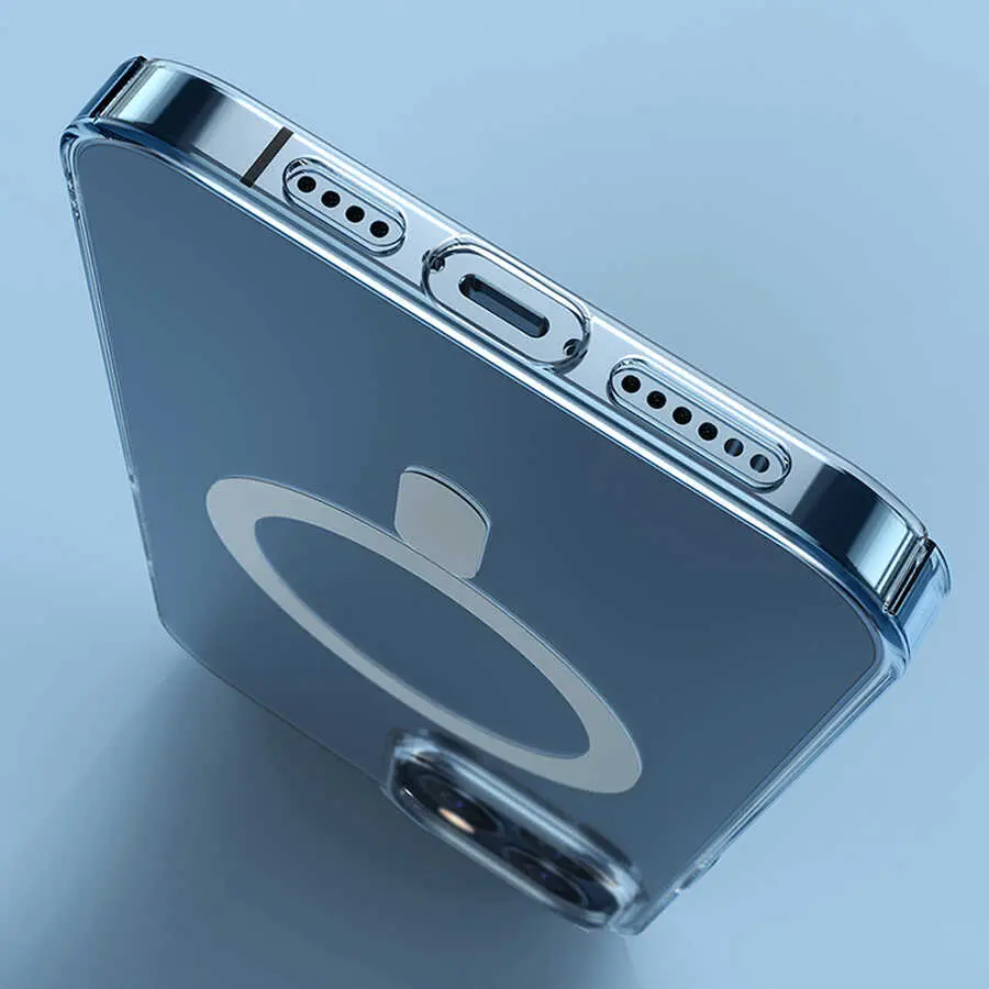 iPhone 13 Pro Max MagSafe Uyumlu Şeffaf Kılıf - Wiwu Magnetic Crystal