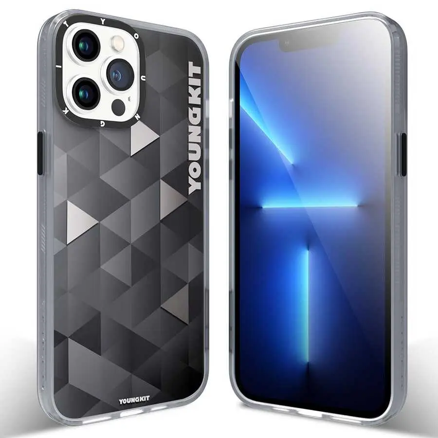 iPhone 13 Pro Max Kılıf, Siyah Butonlu Klasik Seri - YoungKit