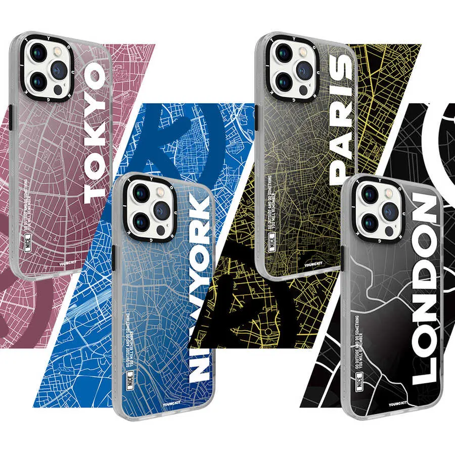 iPhone 13 Pro Max Şehir Desenli Kılıf - YoungKit World Trip