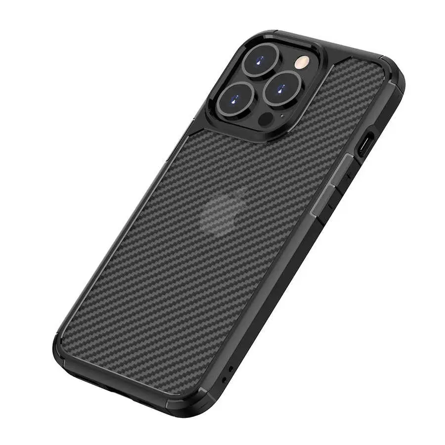 iPhone 13 Pro Max Kılıf, Şeffaf Fiber Yüzeyli - Zore İnoks