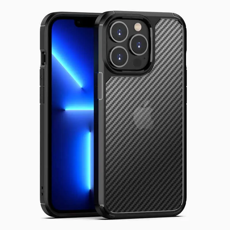 iPhone 13 Pro Max Kılıf, Şeffaf Fiber Yüzeyli - Zore İnoks