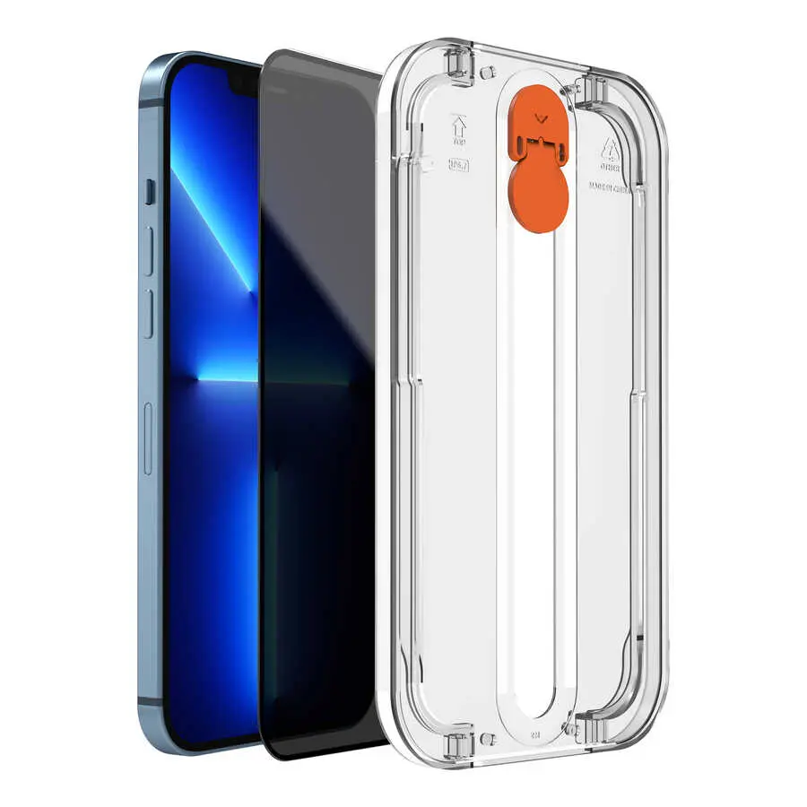 iPhone 13 Pro Max Gizlilik Filtreli Temperli Ekran Koruyucu - Wiwu Easy Install iPrivacy