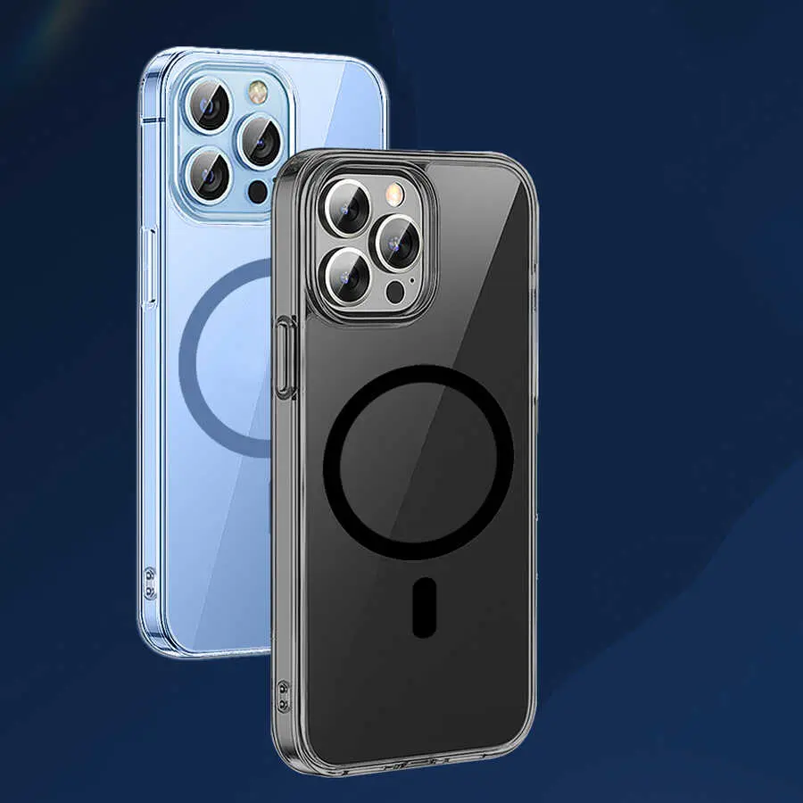 iPhone 13 Pro MagSafe Uyumlu Lens Korumalı Şeffaf Kılıf - Wiwu