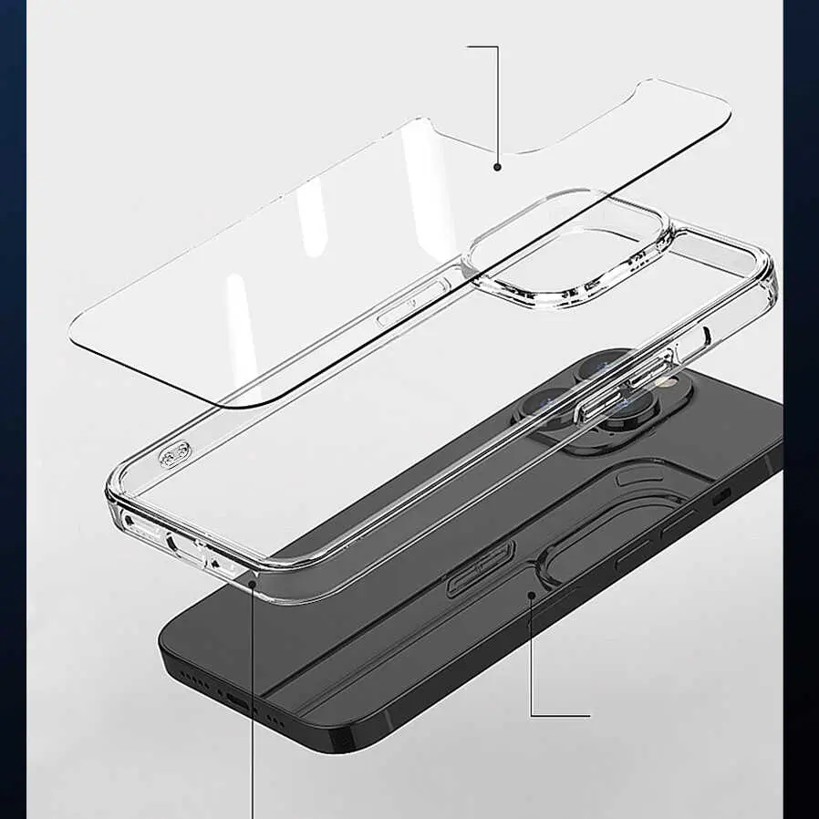 iPhone 13 Pro MagSafe Uyumlu Lens Korumalı Şeffaf Kılıf - Wiwu