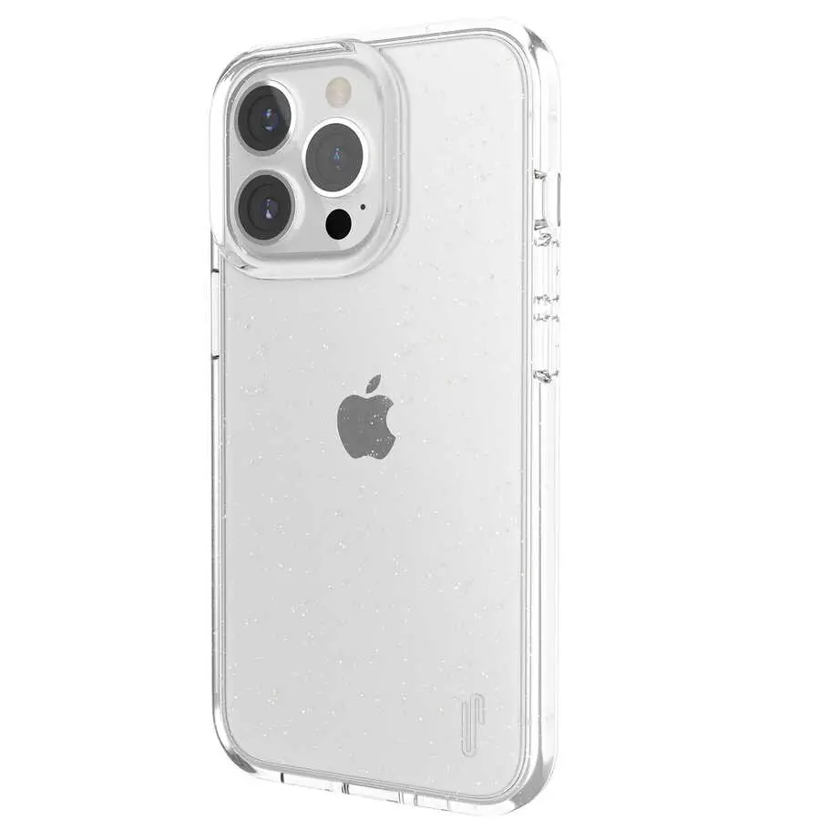 iPhone 13 Pro Şeffaf Simli Kılıf, Kamera Korumalı - Ugly Rubber Vogue