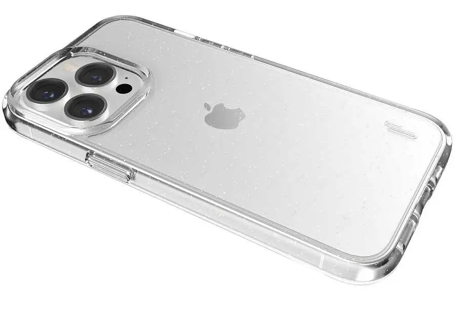 iPhone 13 Pro Şeffaf Simli Kılıf, Kamera Korumalı - Ugly Rubber Vogue