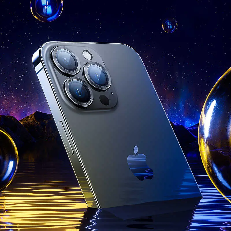 iPhone 14 Kamera Lens Koruyucu, Renkli Metal Tasarım - Benks New KR
