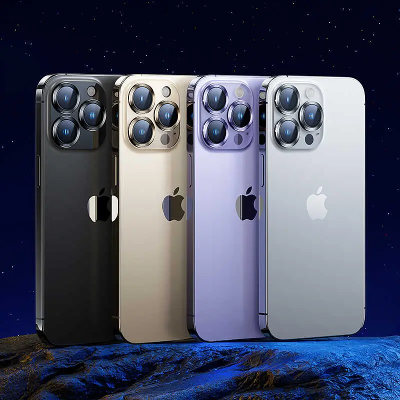 iPhone 14 Kamera Lens Koruyucu, Renkli Metal Tasarım - Benks New KR