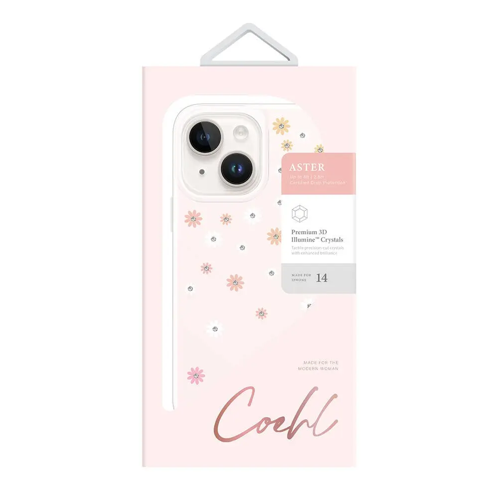 iPhone 14 Çiçek Desenli Taşlı Kılıf - Coehl Aster