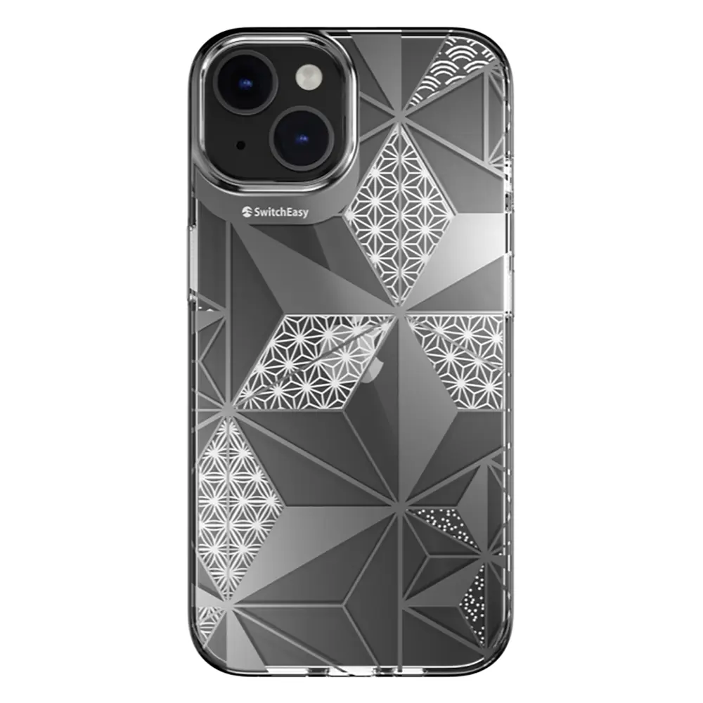 iPhone 14 Çift IMD Baskılı Şeffaf Kılıf - Switcheasy Artist Asanoha