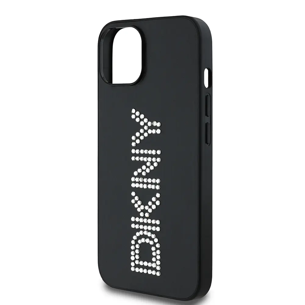 iPhone 14 Taşlı Metalik PU Deri Kılıf - DKNY Lisanslı
