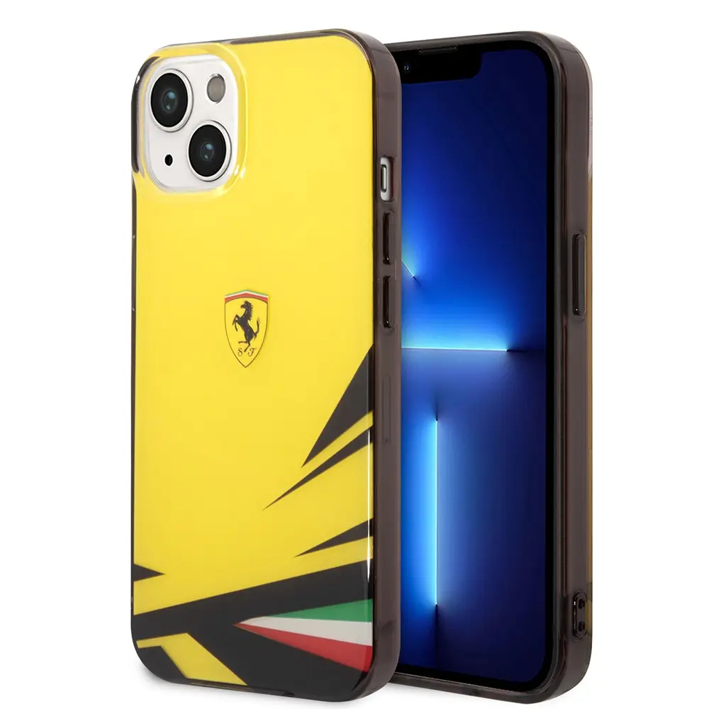 iPhone 14 Ferrari Lisanslı İtalyan Bayrak Baskılı Kılıf