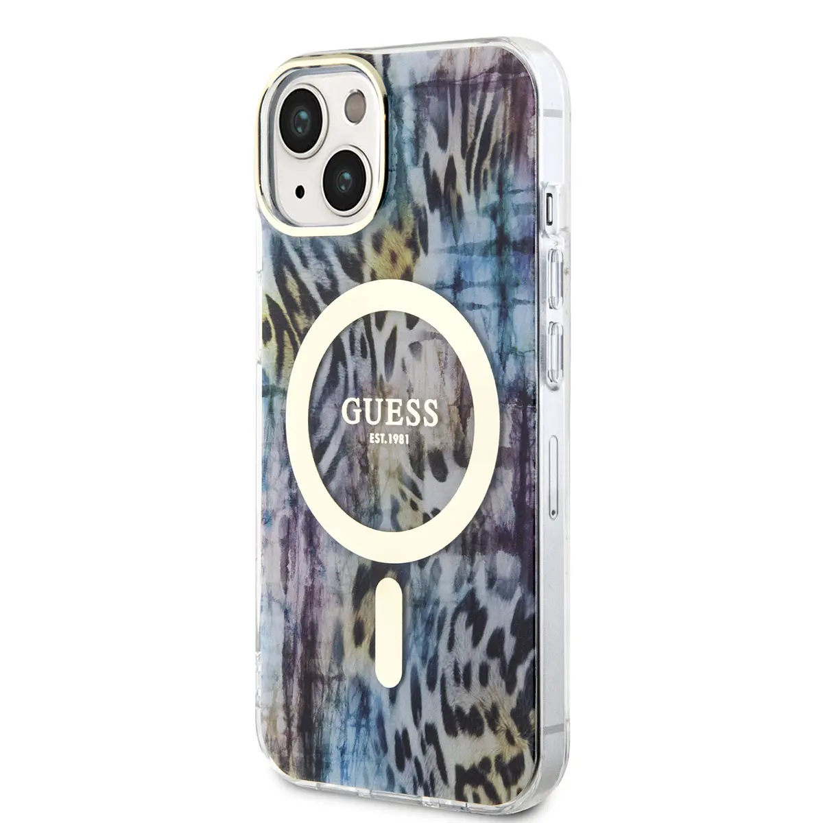 iPhone 14 MagSafe Uyumlu Leopar Desenli Kılıf - Guess