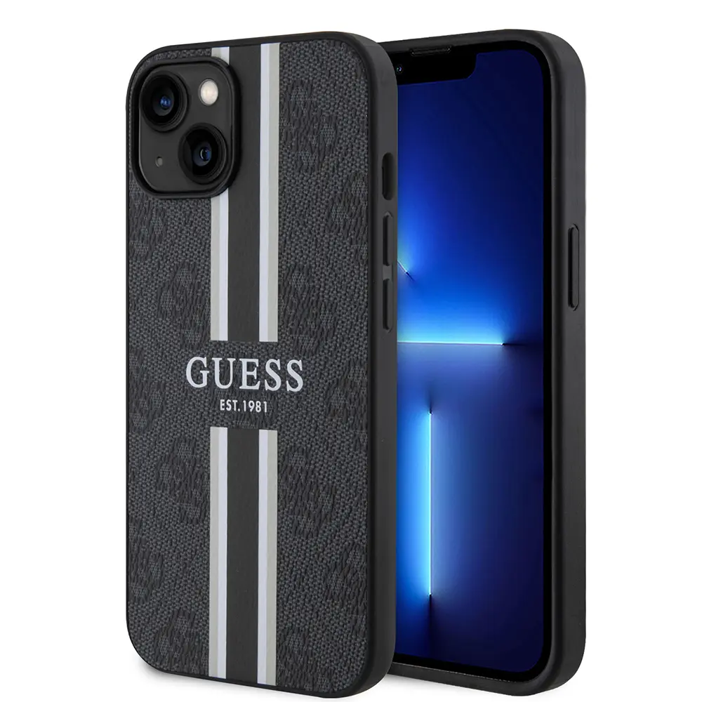 iPhone 14 MagSafe Uyumlu 4G Şerit Tasarımlı Kılıf - Guess