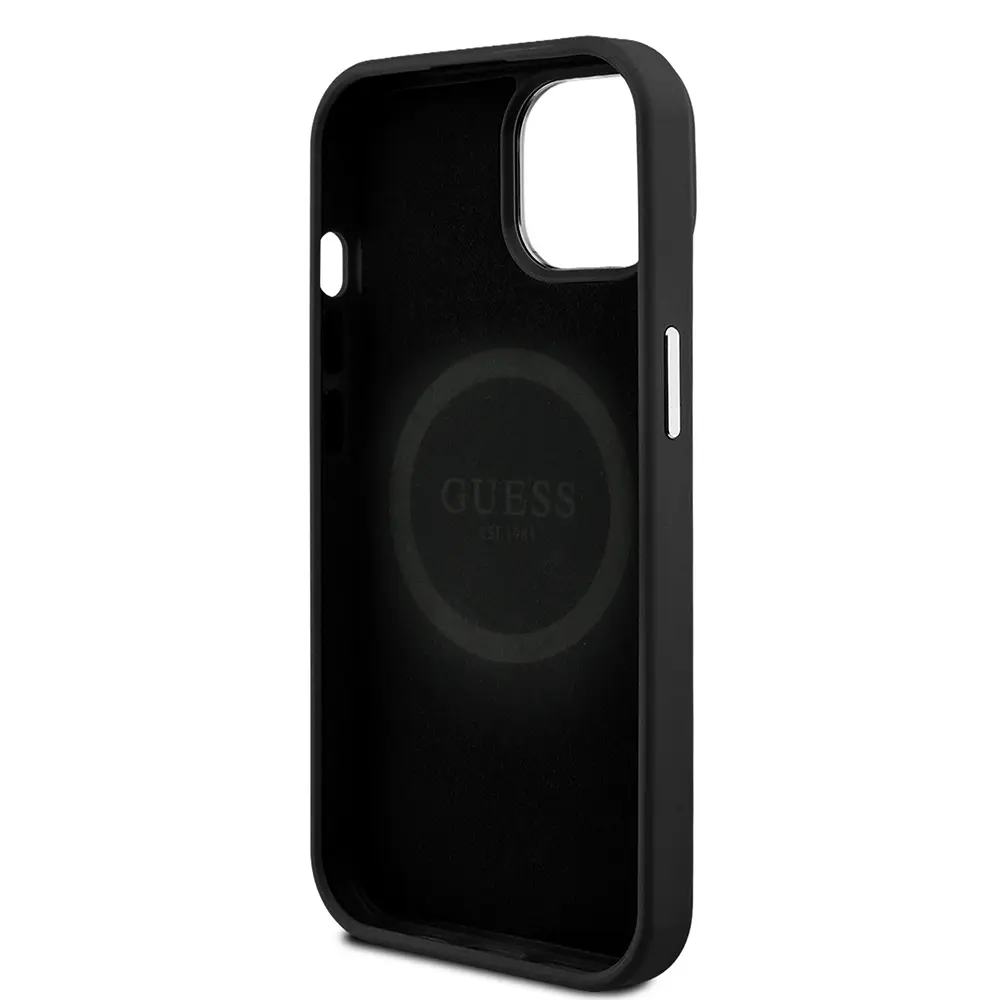 iPhone 14 MagSafe Uyumlu Grained Triangle Kılıf - Guess Lisanslı