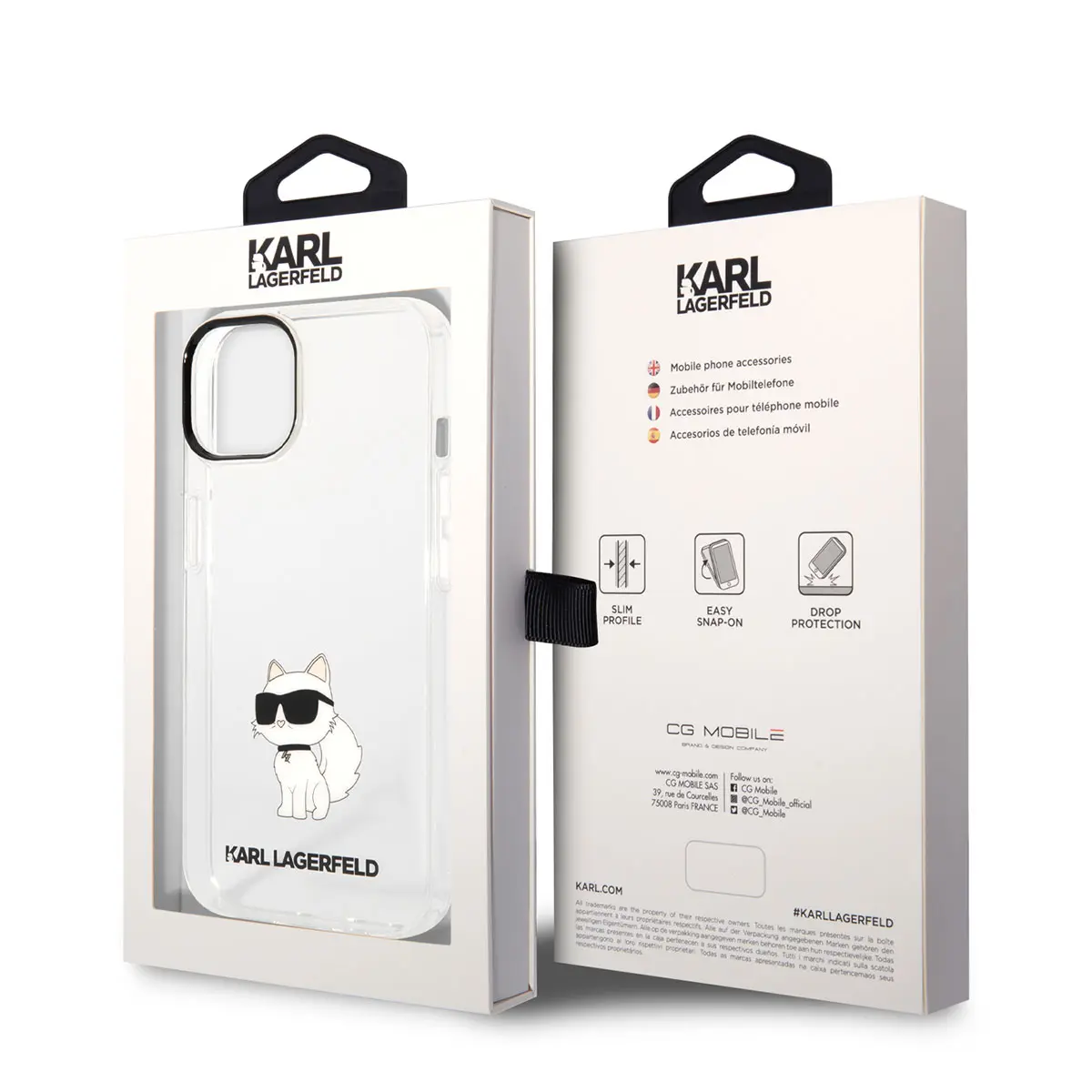 iPhone 14 Şeffaf Kılıf, Choupette Dizayn - Karl Lagerfeld