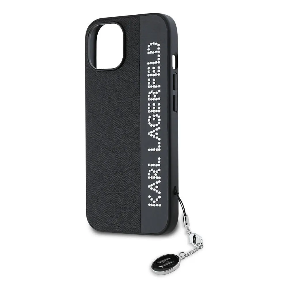 iPhone 14 Uyumlu Taşlı Saffiano Kılıf - Karl Lagerfeld KL