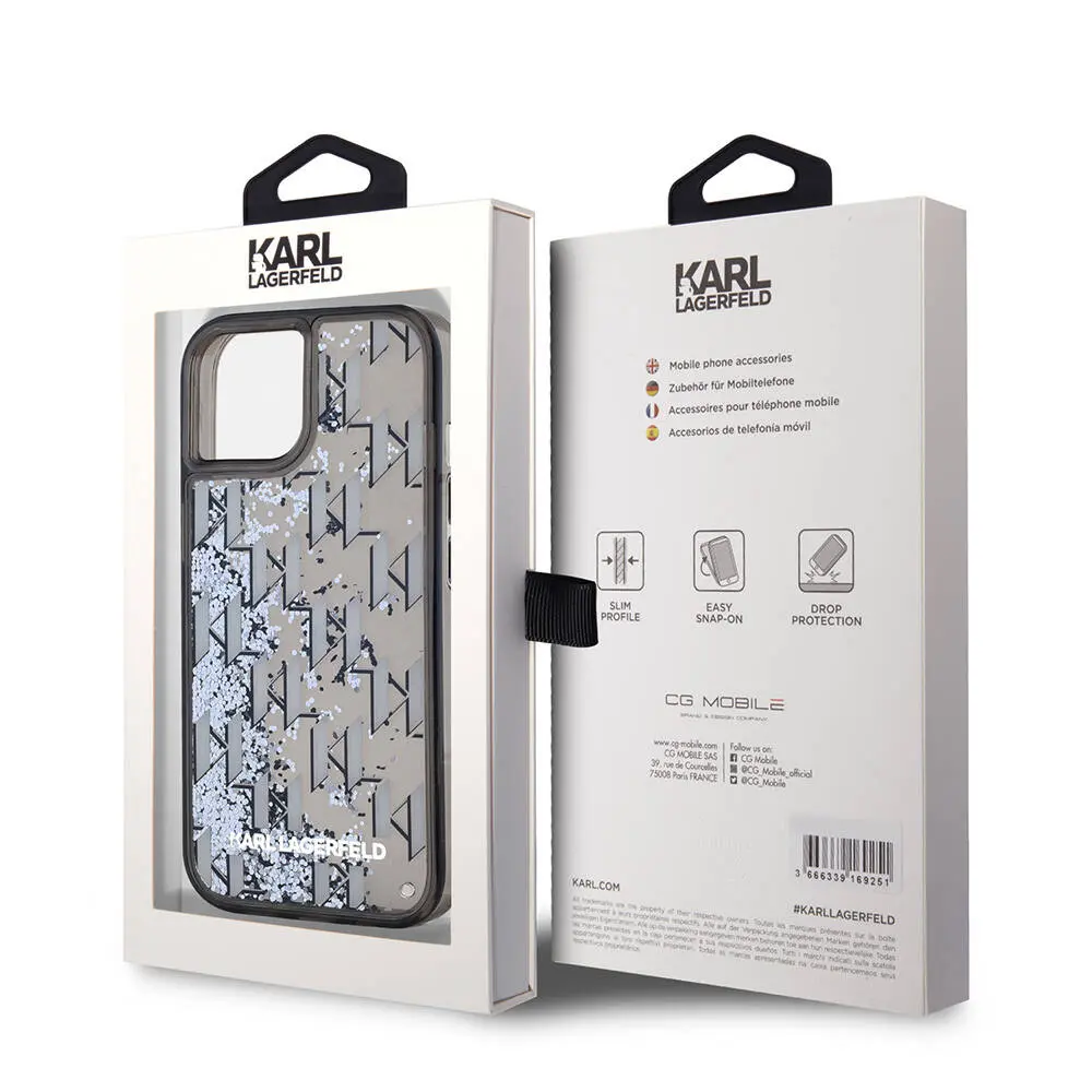 iPhone 14 Simli KL Yazılı Monogram Gradient Kılıf - Karl Lagerfeld