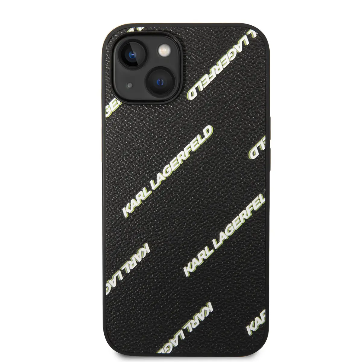 iPhone 14 Suni Deri Logolu Kılıf - Karl Lagerfeld