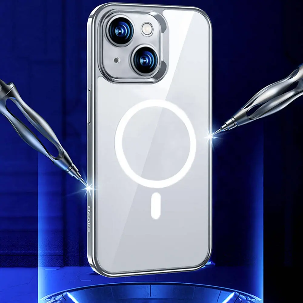 iPhone 14 MagSafe Uyumlu Cam Yüzeyli Kılıf - Benks Electroplated