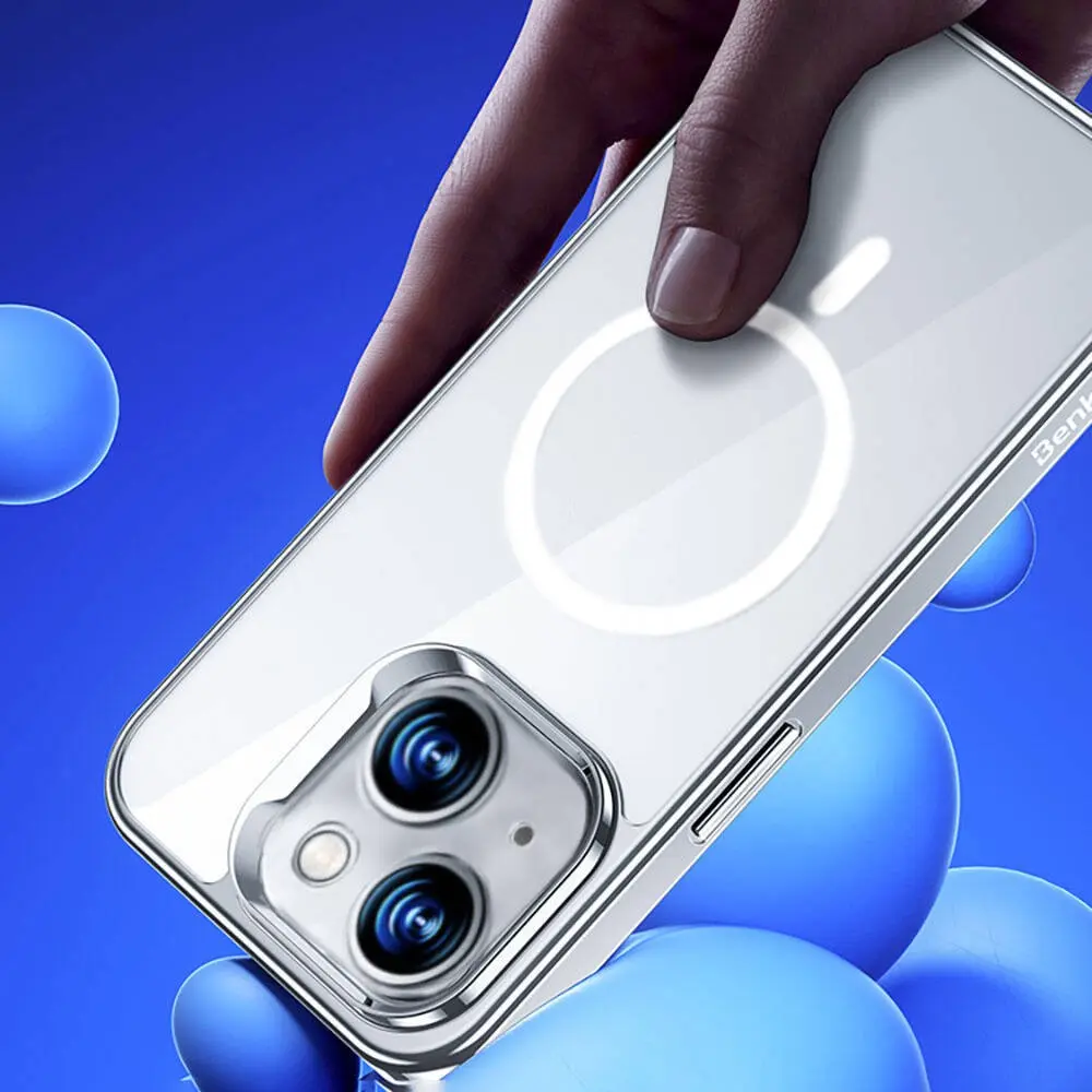 iPhone 14 MagSafe Uyumlu Cam Yüzeyli Kılıf - Benks Electroplated