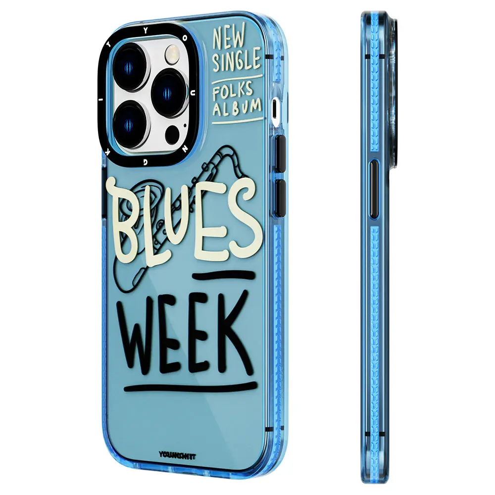 iPhone 14 Şeffaf Yazı Temalı Kılıf - YoungKit Jazz Serisi