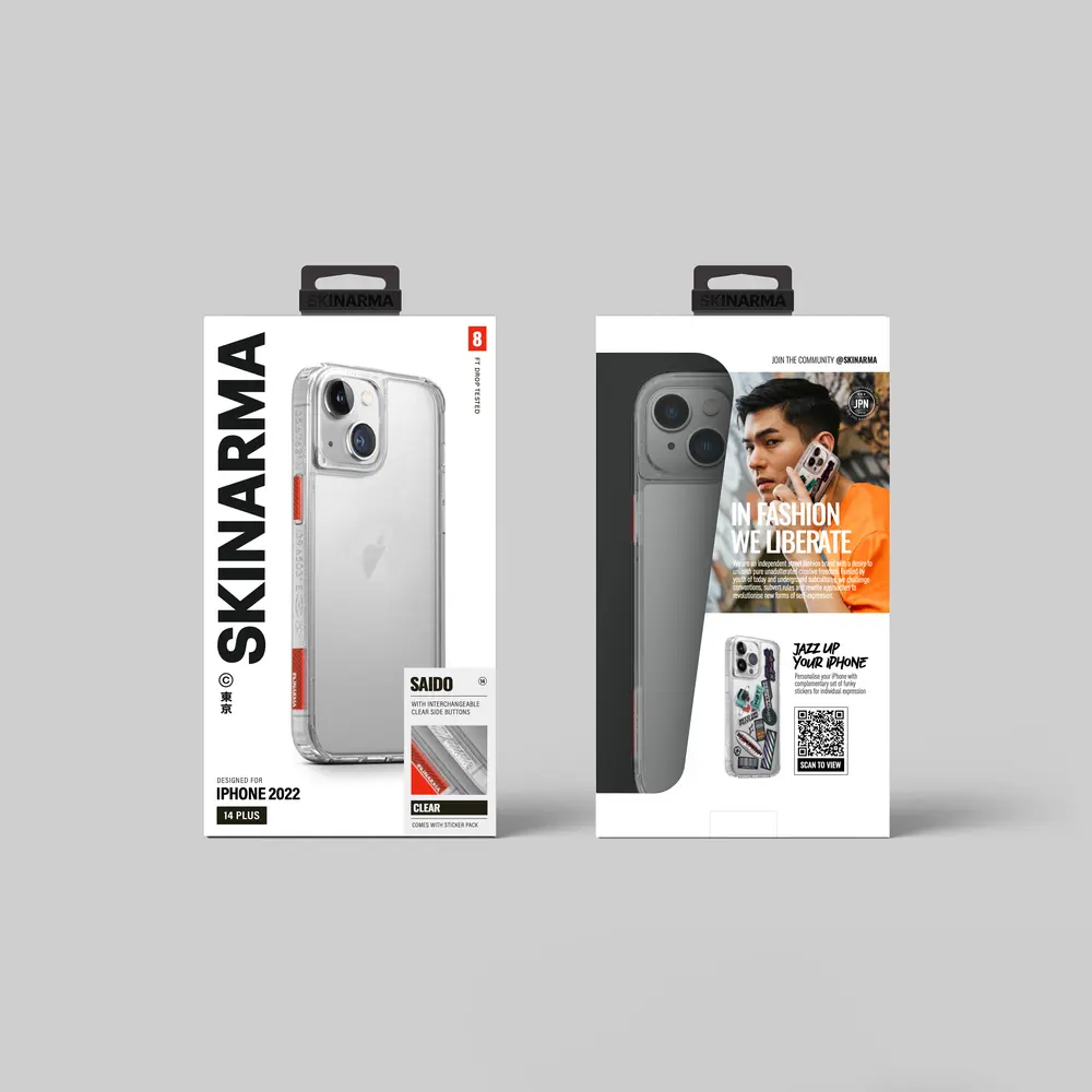 iPhone 14 Şeffaf Airbag Tasarımlı Kılıf - Skinarma Saido