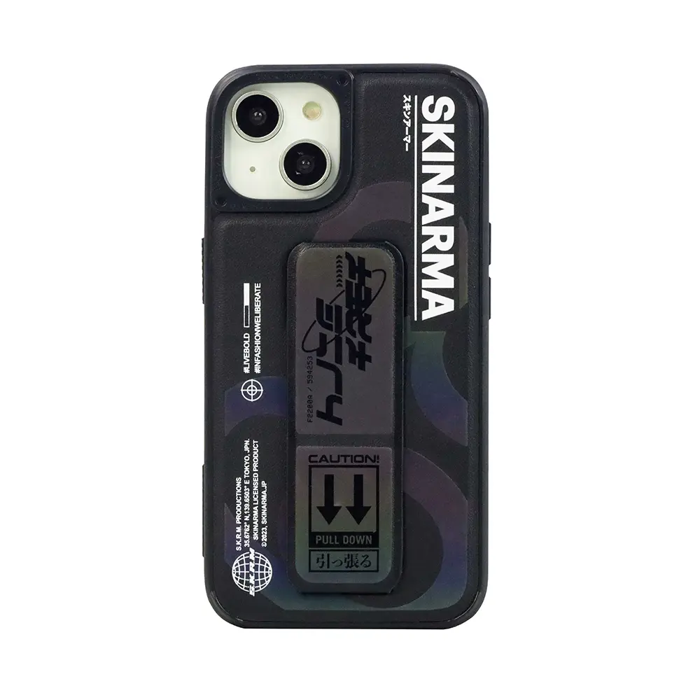 iPhone 14 Standlı Deri Görünümlü Kılıf - Skinarma Bango