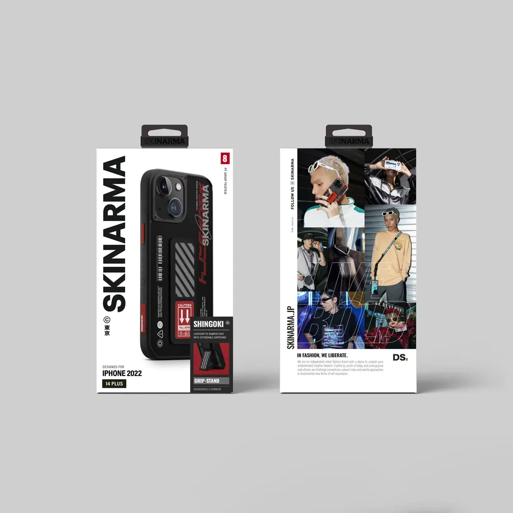 iPhone 14 Standlı Deri Görünümlü Kılıf - Skinarma Shingoki