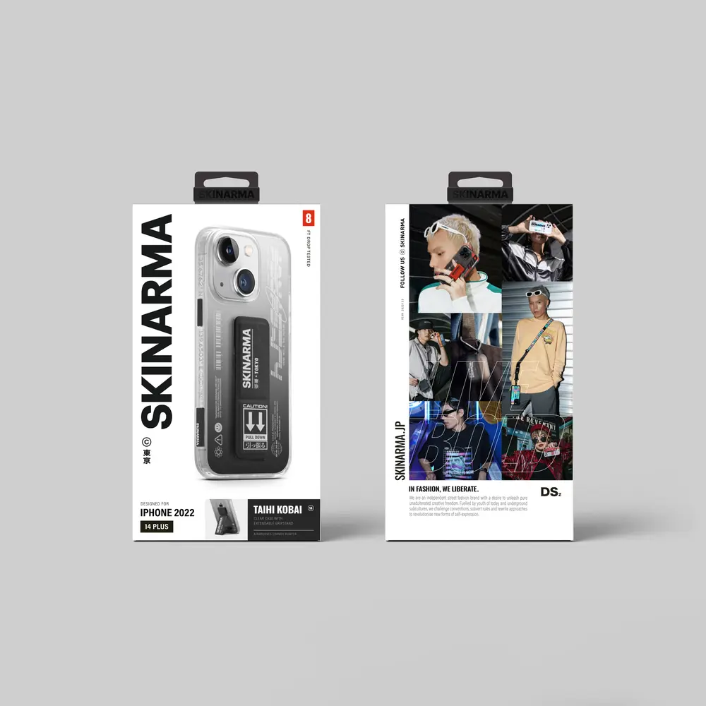 iPhone 14 Standlı Şeffaf Tasarımlı Kılıf - Skinarma Taihi Kobai