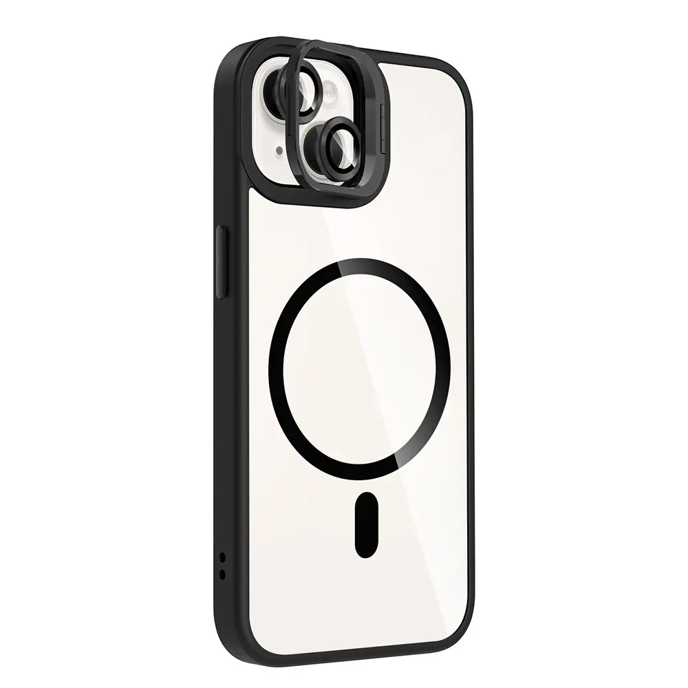 iPhone 14 MagSafe Uyumlu Şeffaf Standlı Kılıf - Zore Etro