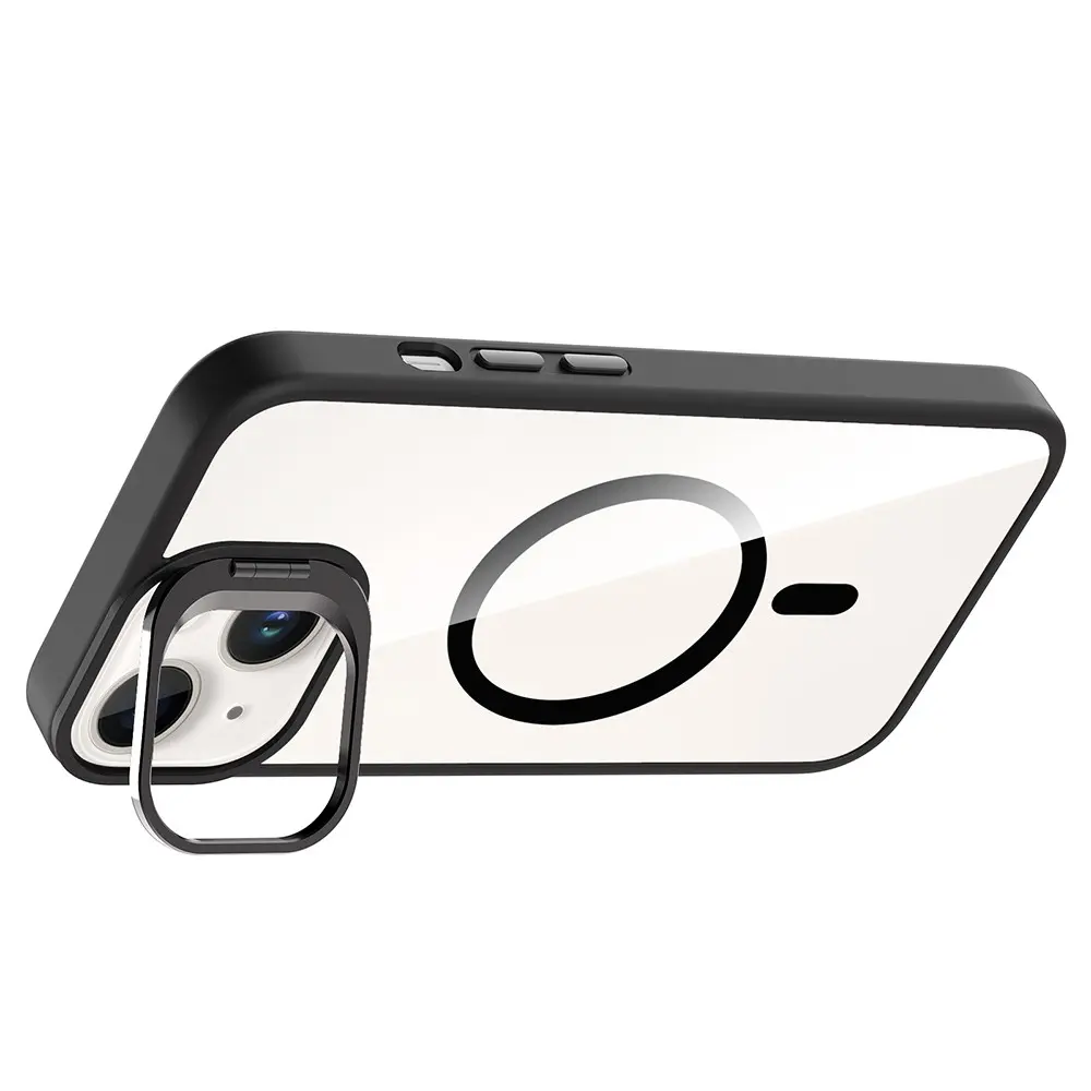 iPhone 14 MagSafe Uyumlu Şeffaf Standlı Kılıf - Zore Etro